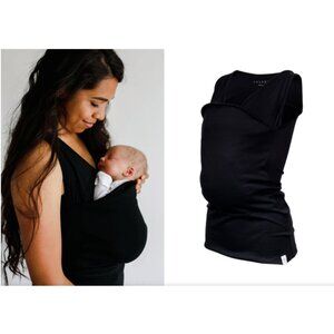 LALABU Women's Sleeveless V Neck Top Baby Snuggle Carrier Baby Bond Black Size L